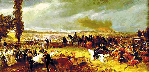 Szene aus der kriegsentscheidenden Schlacht von Königgrätz, Gemälde von Georg Bleibtreu