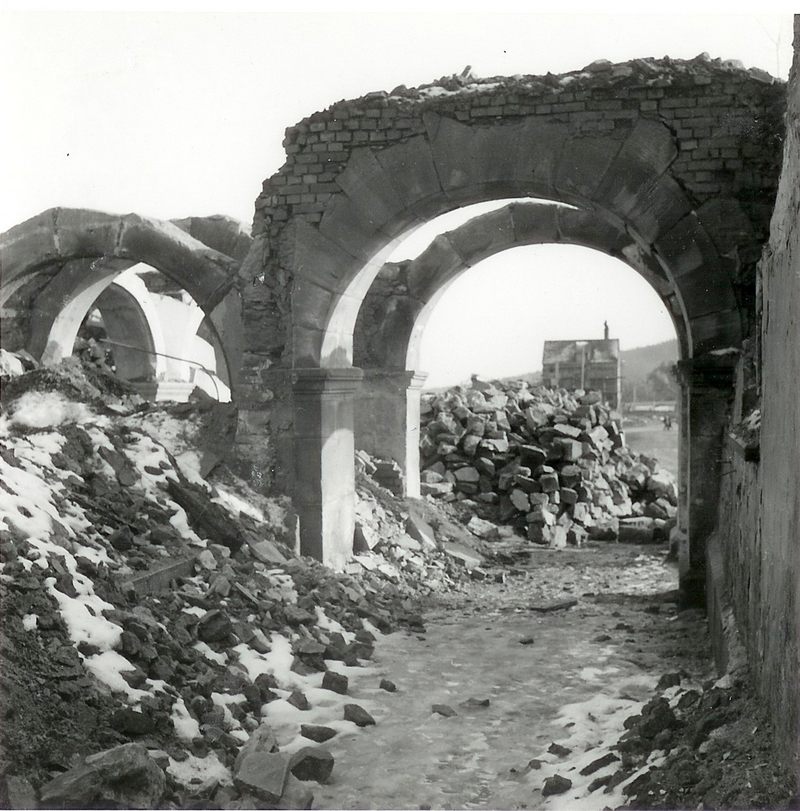 Aufnahme aus dem zerstörten Freudenstadt im Frühjahr 1945.