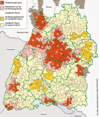 Raumkategorien in Baden-Württemberg. Karte: Landesentwicklungsplan 2002