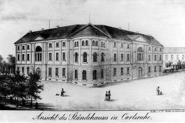 Ständehaus Karlsruhe um 1835 Foto: LMZ Baden-Württemberg