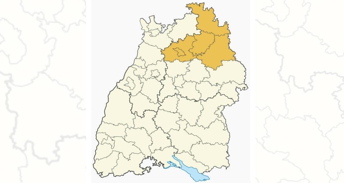 Region Heilbronn-Franken. Grafik: LpB BW via Canva, Karte: wikimedia.org/TUBS. CC BY-SA 3.0.