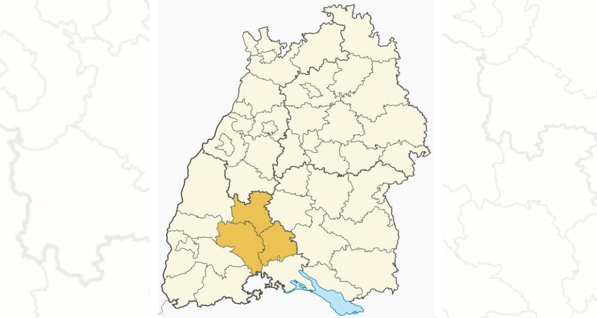 Region Schwarzwald-Baar-Heuberg. Grafik: LpB BW via Canva, Karte: wikimedia.org/TUBS. CC BY-SA 3.0.