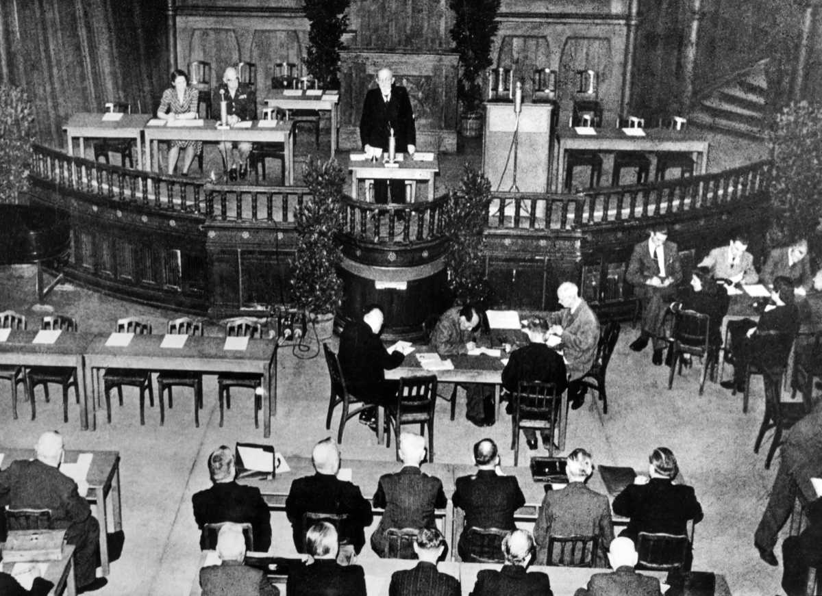 Die Verfassunggebende Landesversammlung für Württemberg-Baden, Furtbachhaus, Stuttgart, 15. Juli 1946.